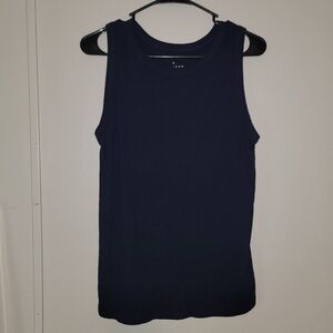 Navy blue rib knit tank top